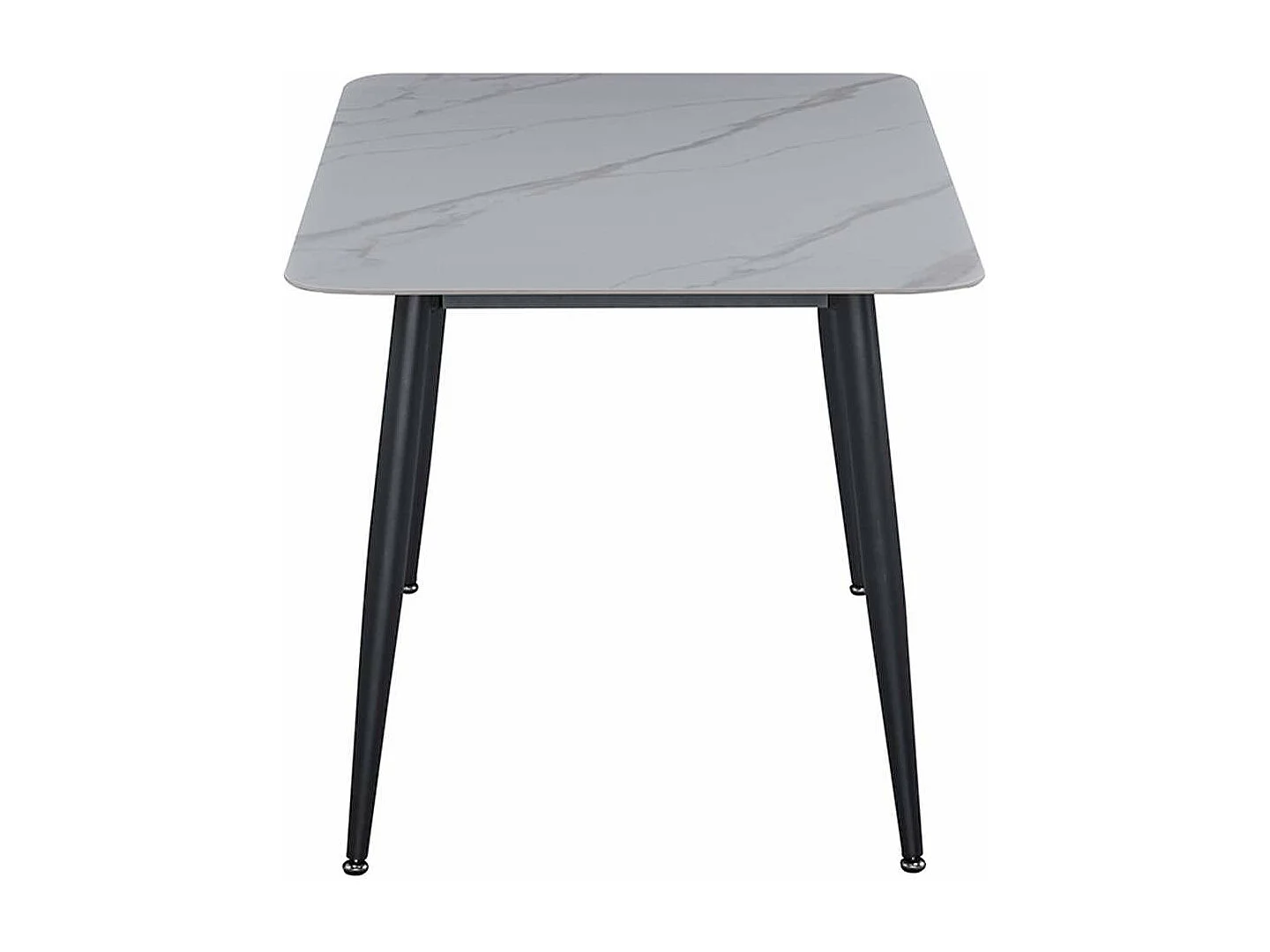 Table à manger rectangulaire 4 - 6 places dimensions 140 x 80 cm en finition stratifié aspect marbre blanc - DIVA