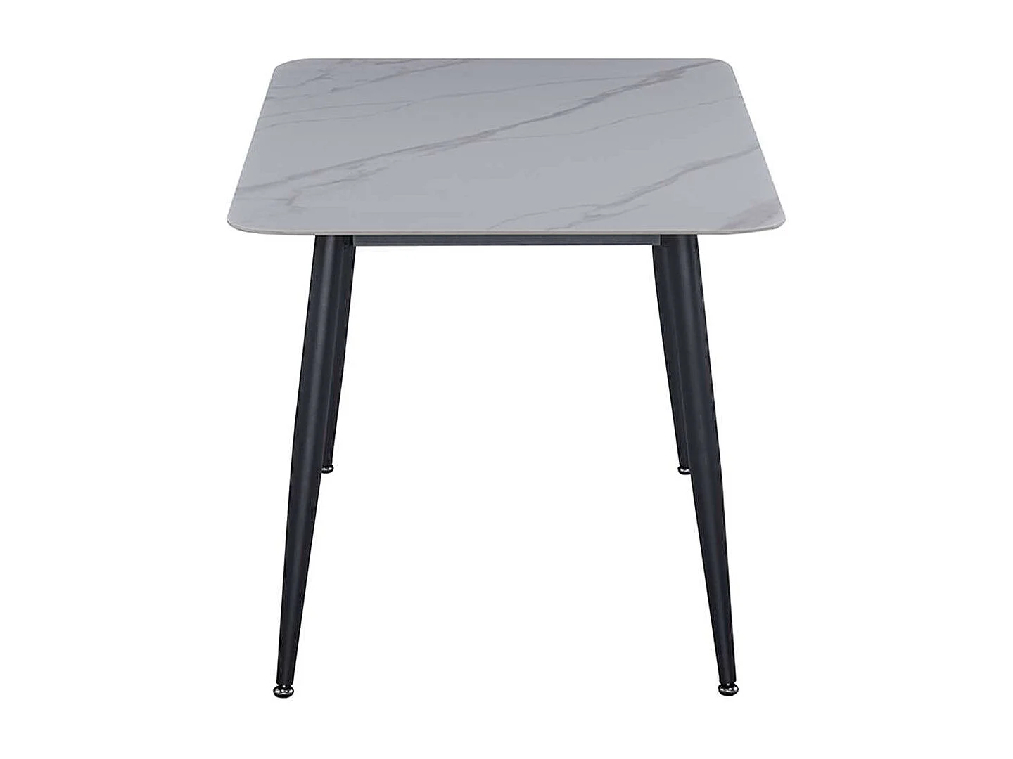 Table à manger rectangulaire 4 - 6 places dimensions 140 x 80 cm en finition stratifié aspect marbre blanc - DIVA