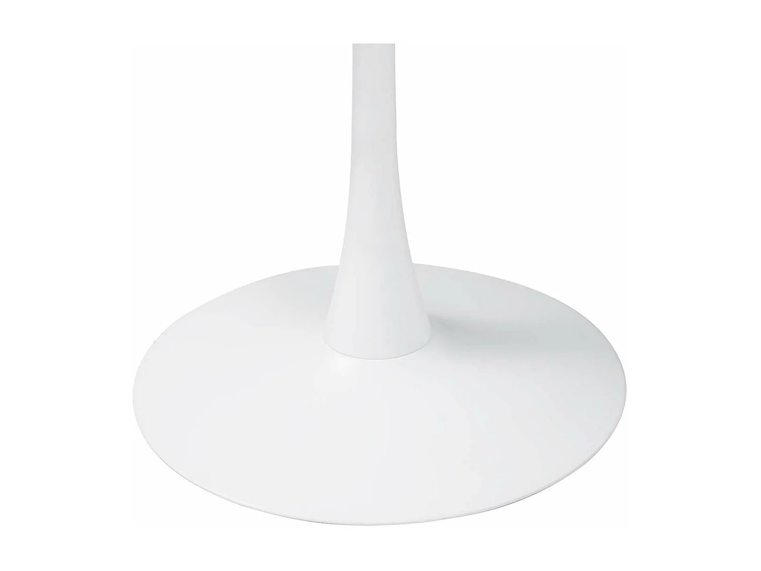 Mesa de comedor redonda TULIPS - tablero de vidrio templado con acabado de mármol blanco, base de metal con revestimiento de epoxi blanco