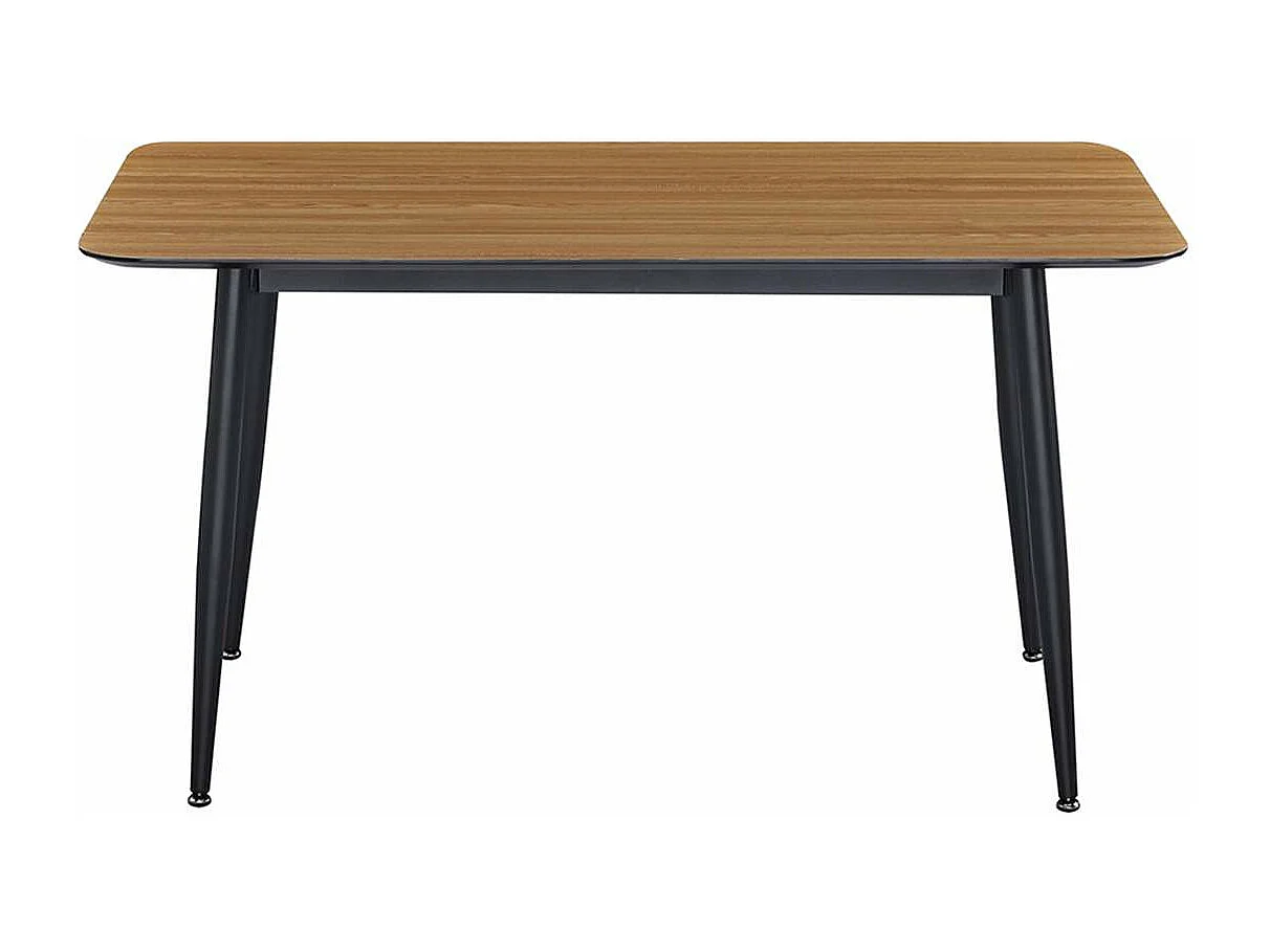 Table à manger rectangulaire 4 - 6 places dimensions 140 x 80 cm en finition mélaminé imitation chêne - DIVA