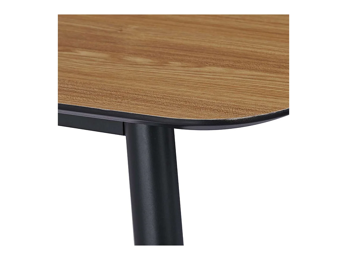 Table à manger rectangulaire 4 - 6 places dimensions 140 x 80 cm en finition mélaminé imitation chêne - DIVA