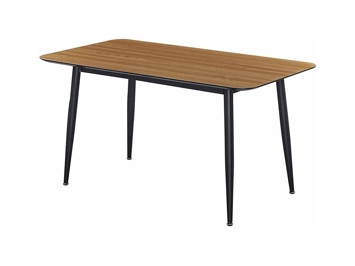 Table à manger rectangulaire 4 - 6 places dimensions 140 x 80 cm en finition mélaminé imitation chêne - DIVA