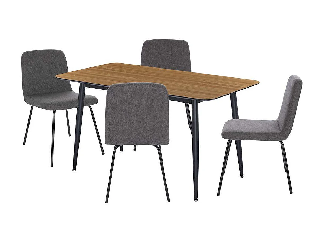 Rechteckiger Esstisch DIVA 140 x 80 cm Eichen-Finish - trendiges skandinavisches Design