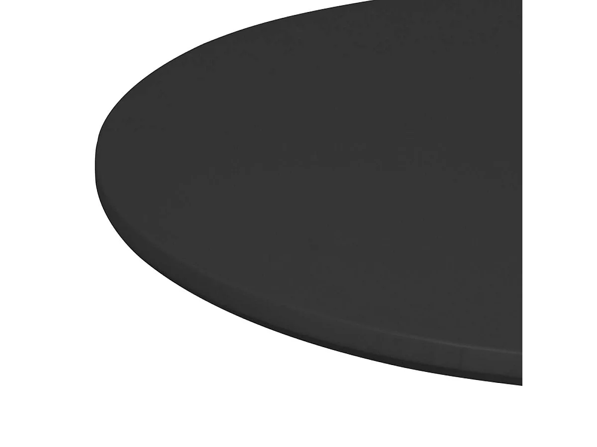 Ronde eettafel voor 4 tot 5 personen, diameter 100 cm, matzwarte gelakte afwerking, ronde metalen zwarte voet - TULIPS