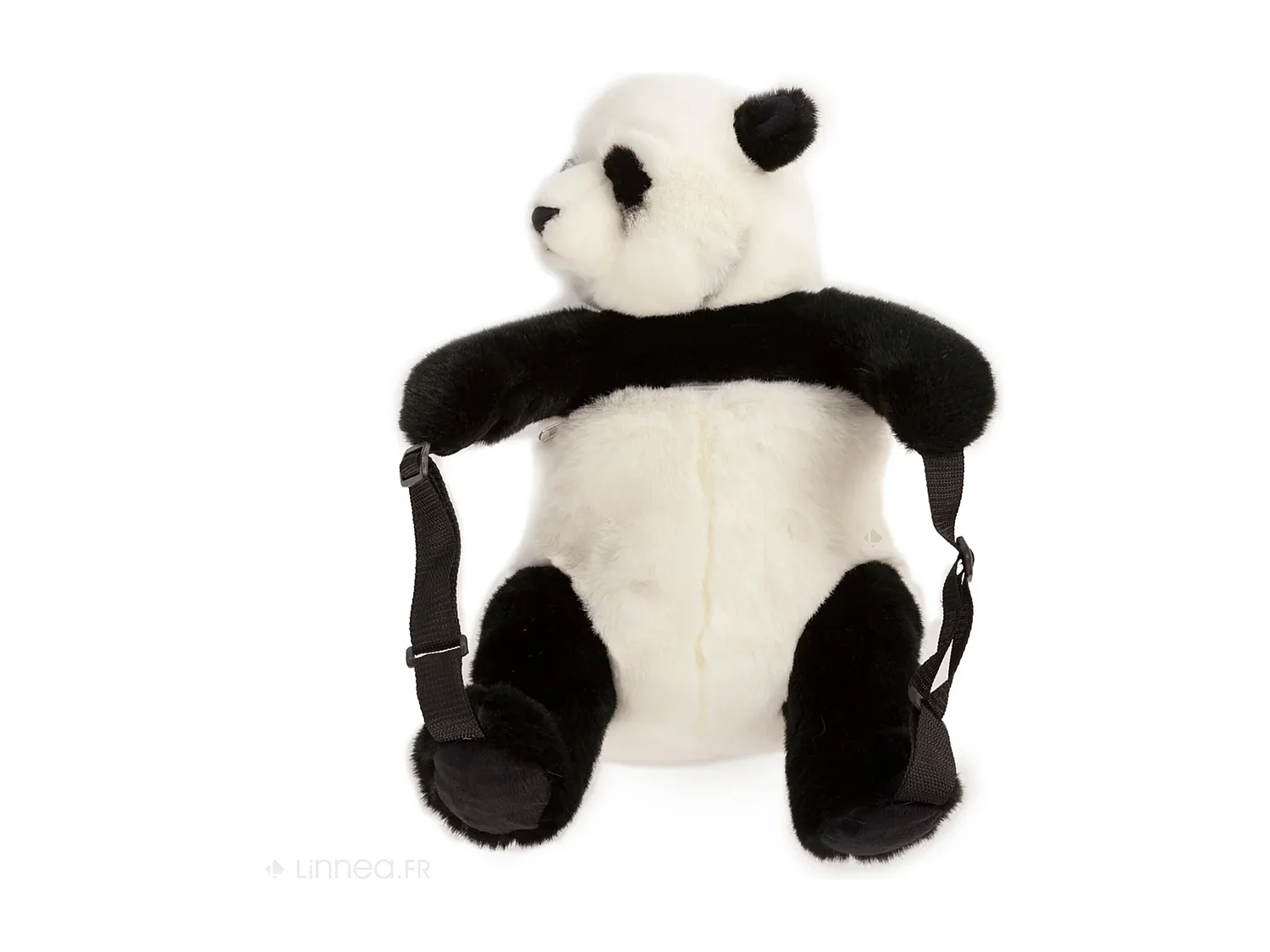 Sac à dos en acrylique 40x47 cm collection SOFT ANIMALS panda noir et blanc