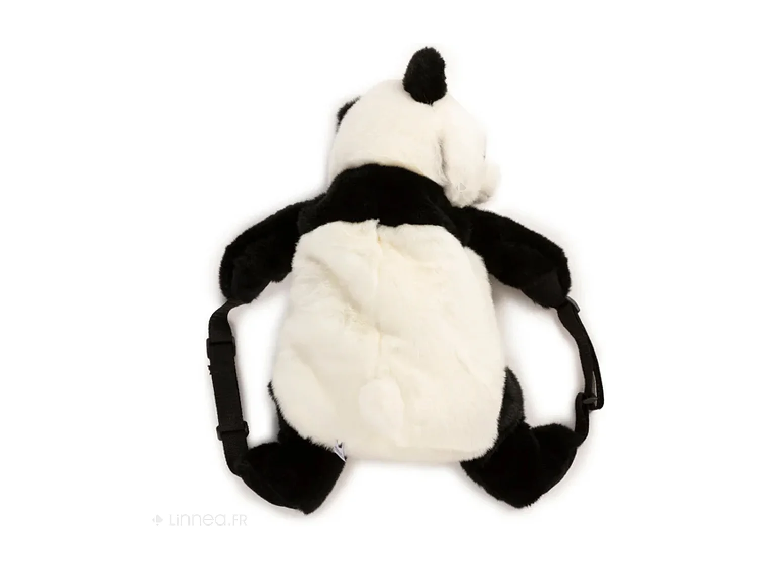 Sac à dos en acrylique 40x47 cm collection SOFT ANIMALS panda noir et blanc