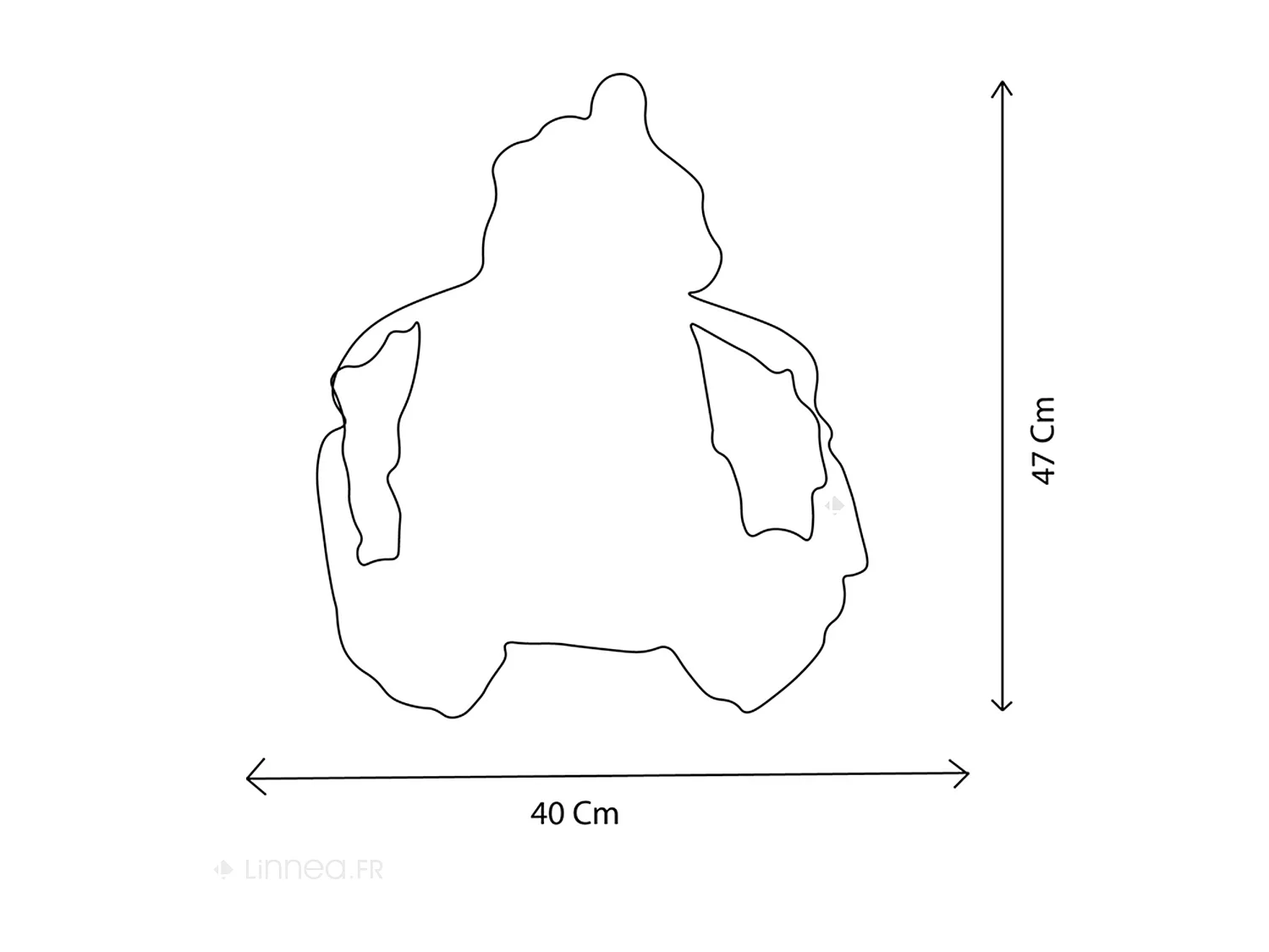 Sac à dos en acrylique 40x47 cm collection SOFT ANIMALS panda noir et blanc