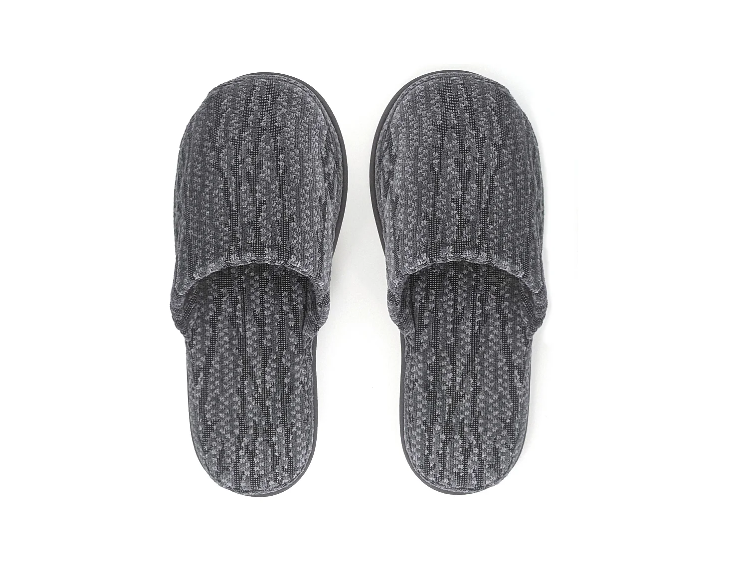 Chaussons taille S/M coton motif feuillage collection OSAKA gris