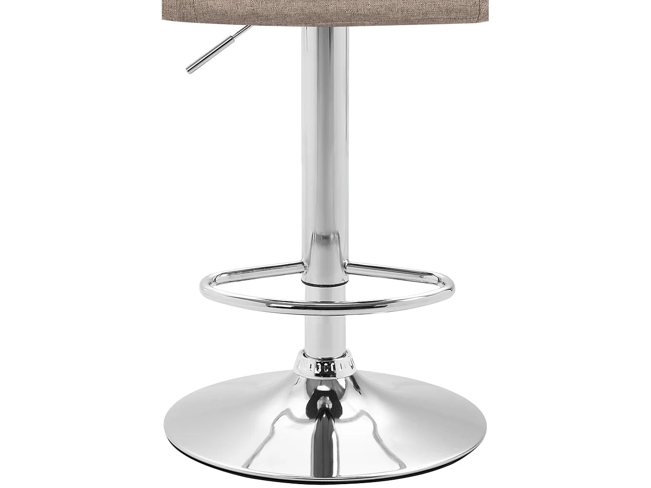 Barhocker - Stoff & Metall in Chromoptik - taupe - Miami V2