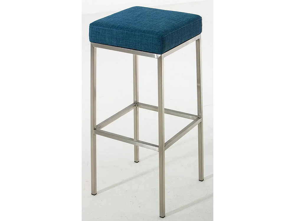 Lot de 2  Tabouret de bar - Tissu & Acier inoxydable - Bleu - Montreal 85