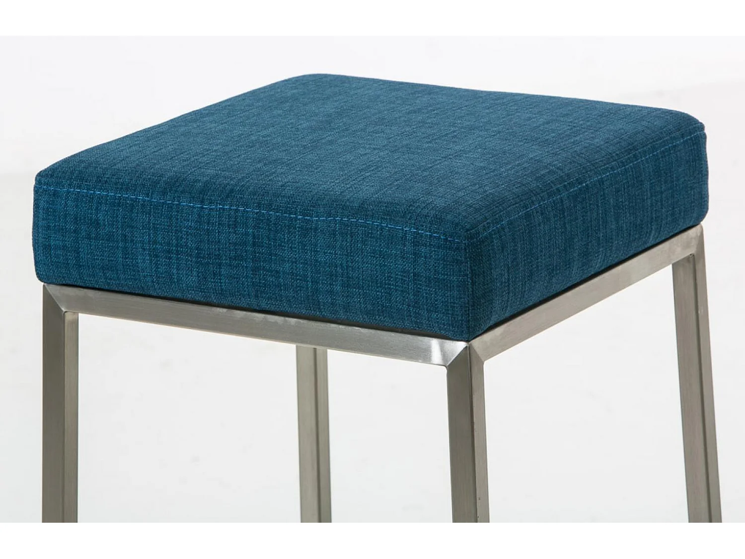 Lot de 2  Tabouret de bar - Tissu & Acier inoxydable - Bleu - Montreal 85