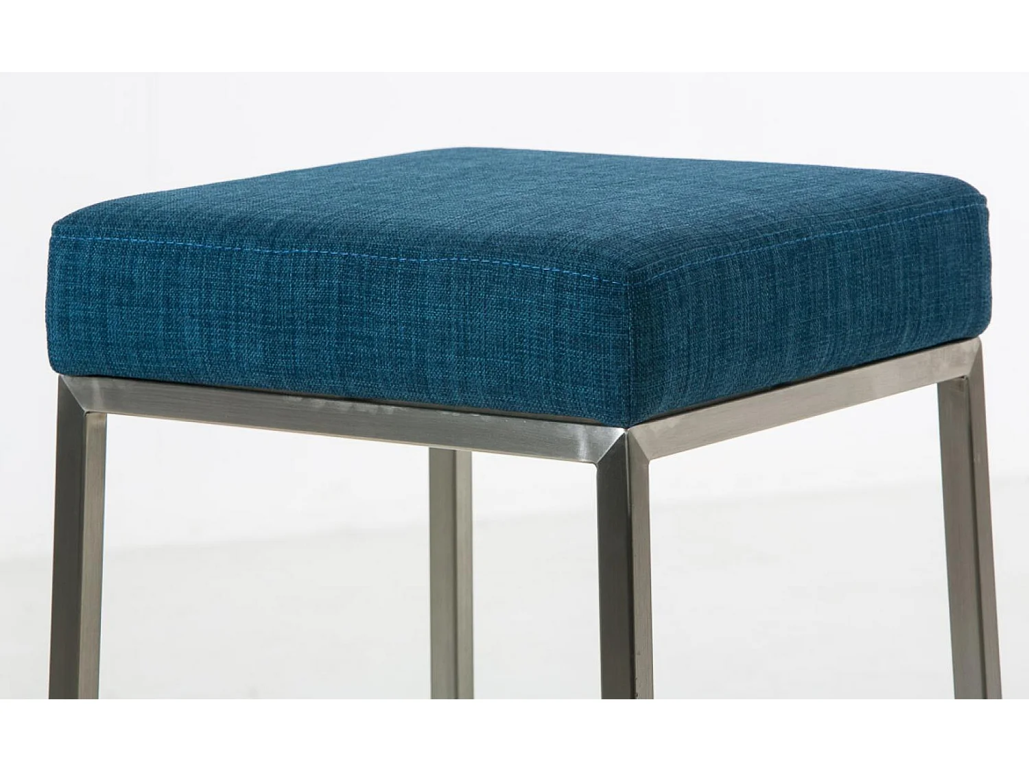 Lot de 2  Tabouret de bar - Tissu & Acier inoxydable - Bleu - Montreal 85