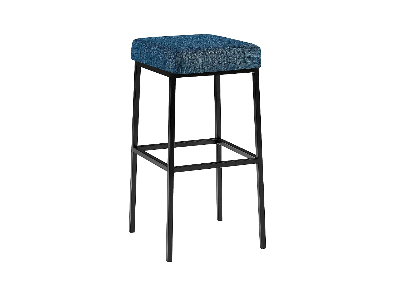 Tabouret de bar - Tissu & Noir - Bleu - Montreal 80
