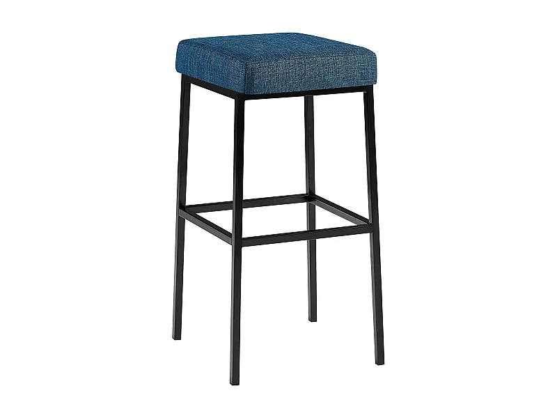 Tabouret de bar - Tissu & Noir - Bleu - Montreal 80