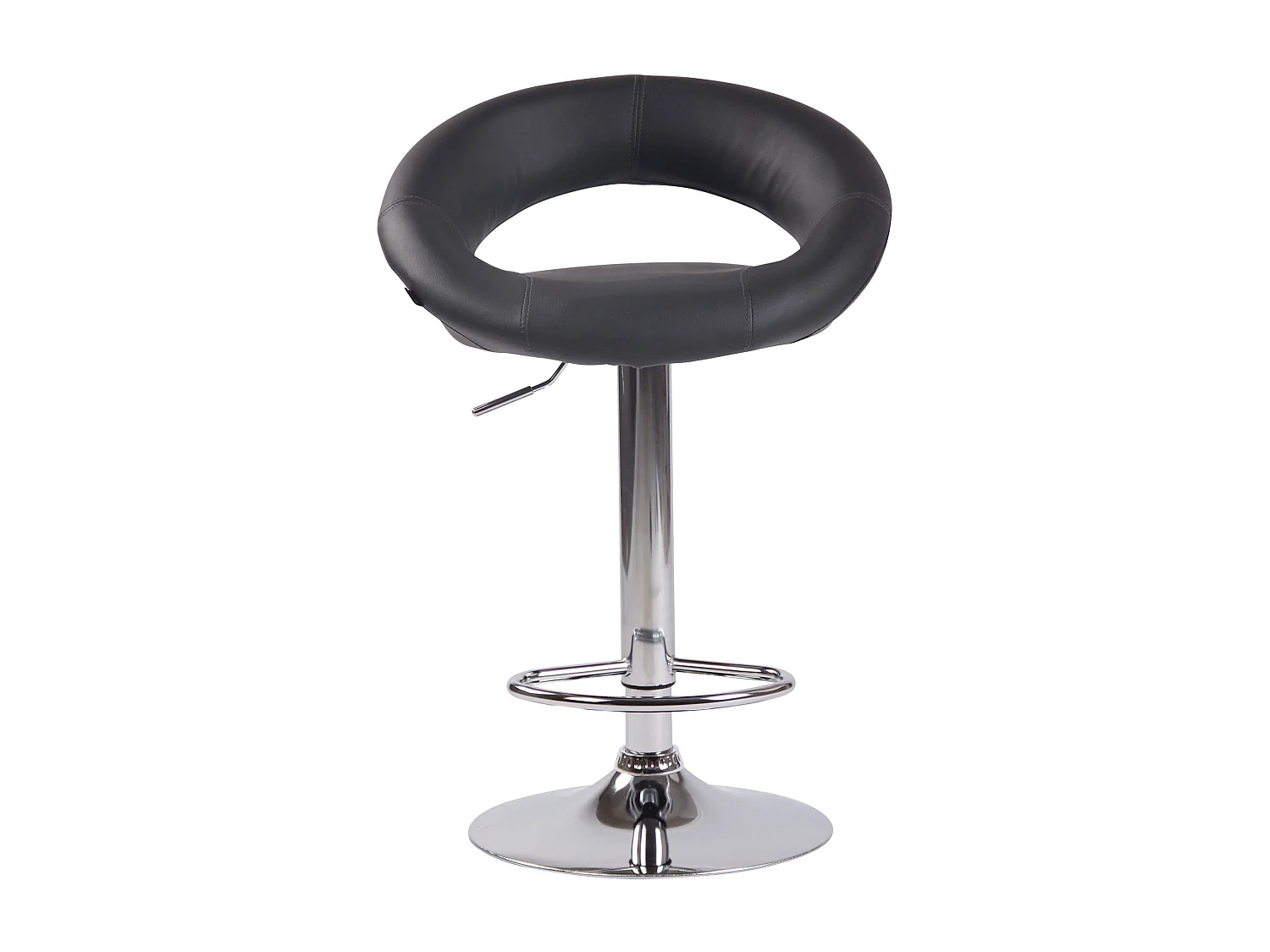 Lot de 2  Tabouret de bar - Similicuir & Métal - Gris - Olinda