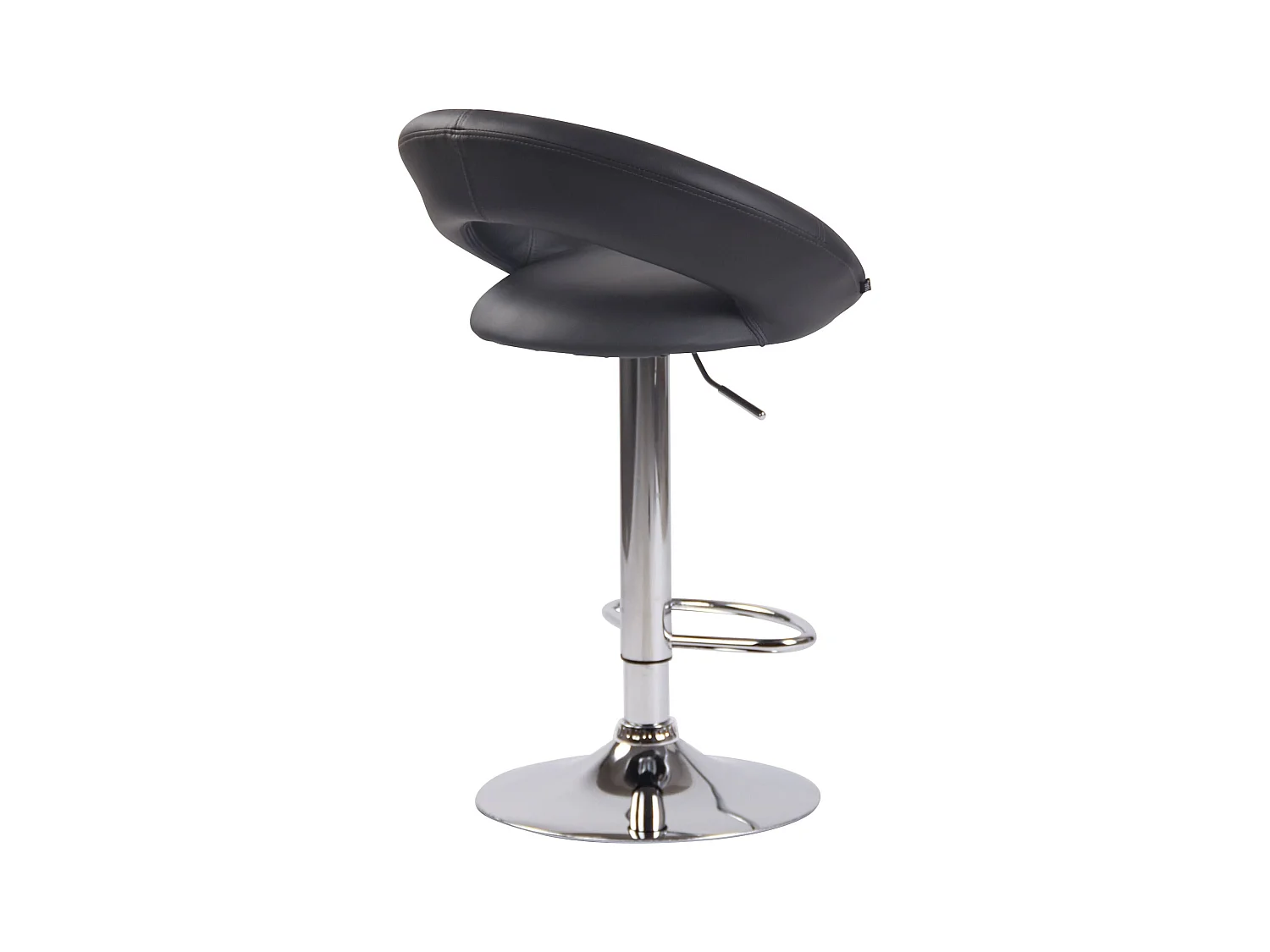 Lot de 2  Tabouret de bar - Similicuir & Métal - Gris - Olinda