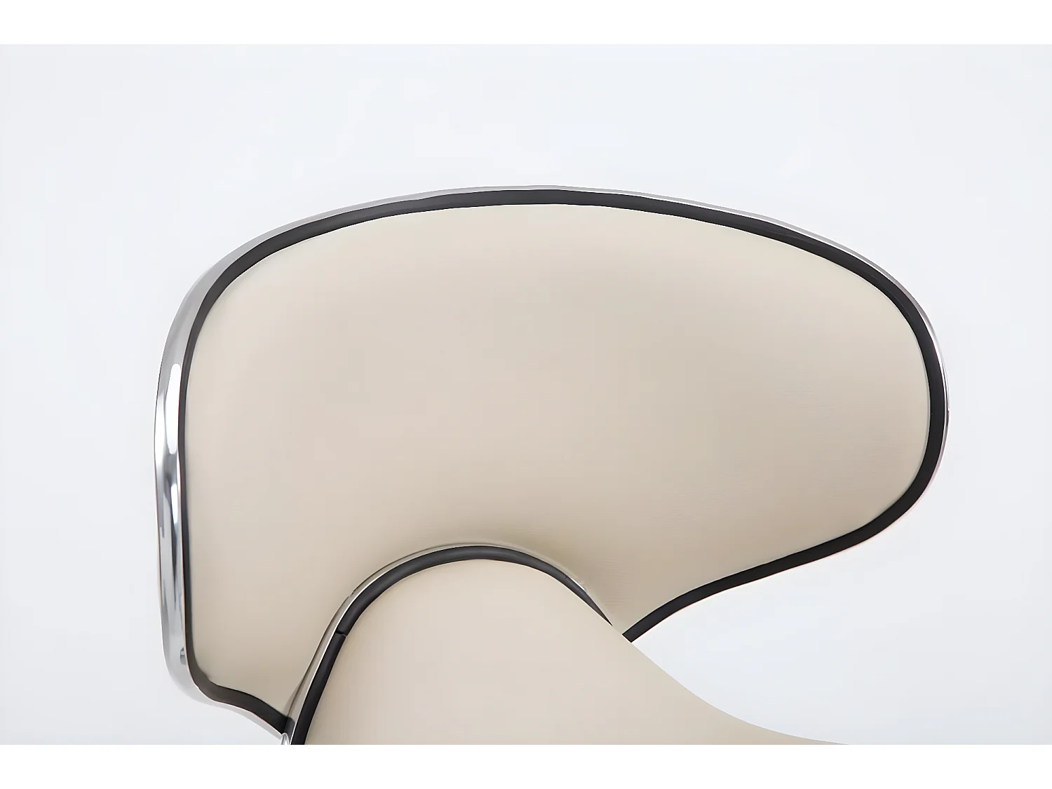 Tabouret de bar - Similicuir & Métal chromé - Crème - Las Vegas V2