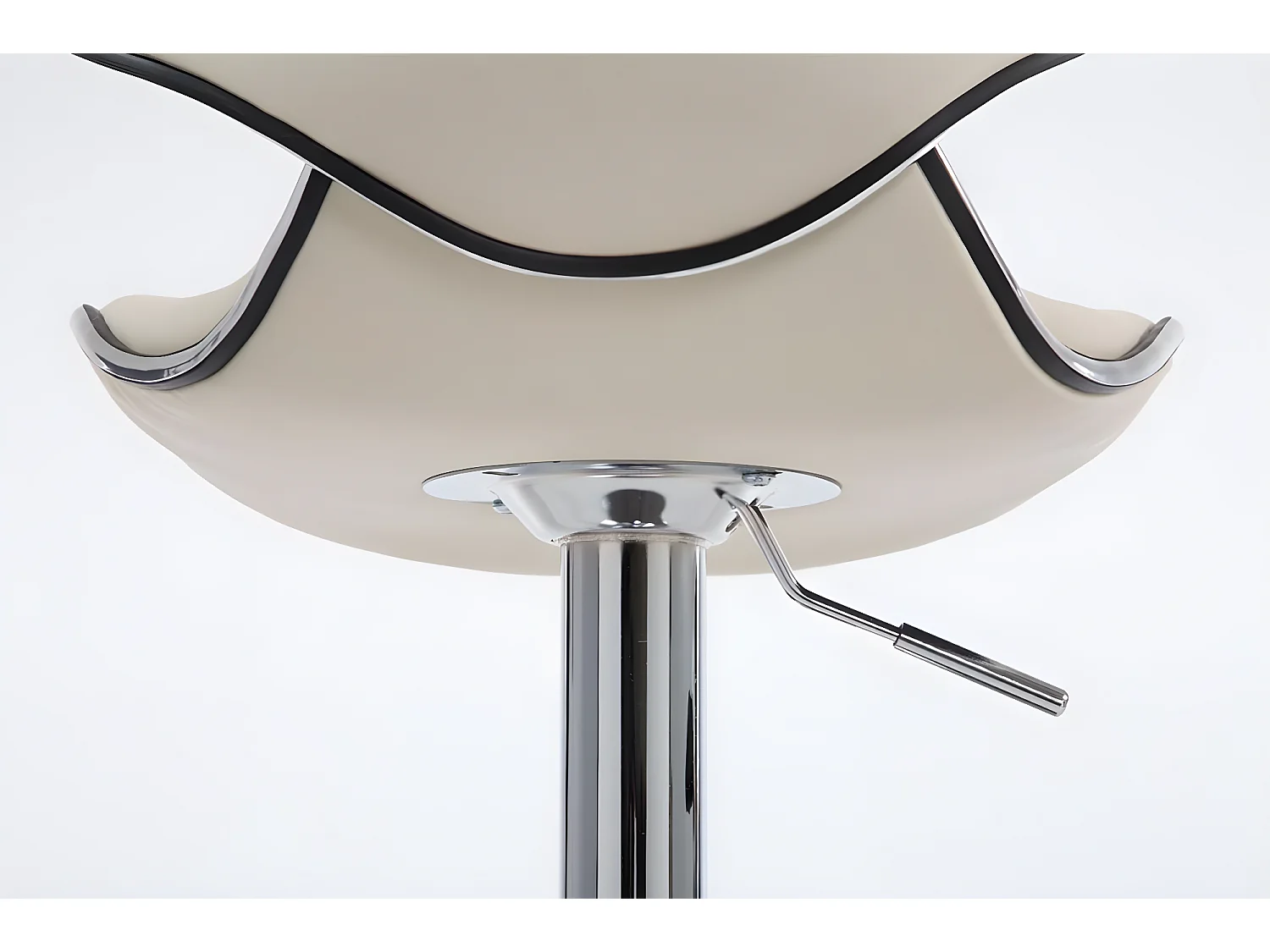 Tabouret de bar - Similicuir & Métal chromé - Crème - Las Vegas V2