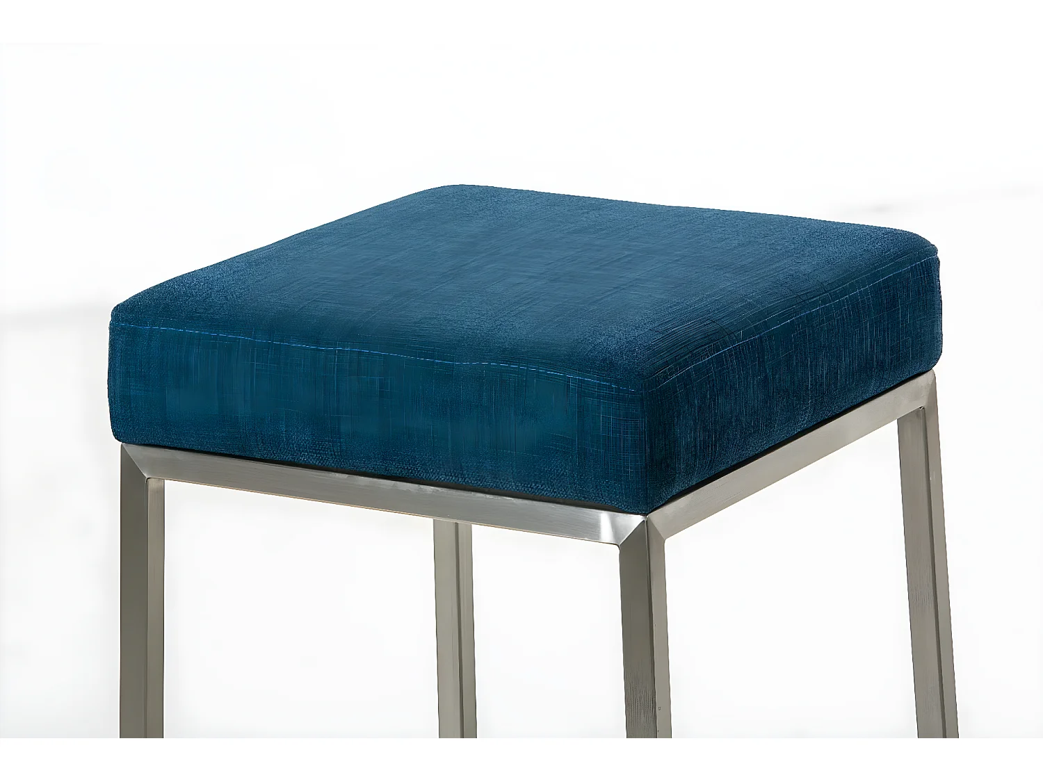 Tabouret de bar - Tissu & Acier inoxydable - Bleu - Montreal 80