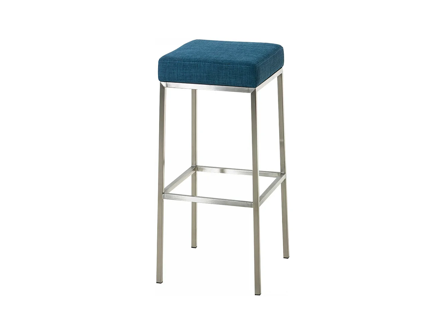 Tabouret de bar - Tissu & Acier inoxydable - Bleu - Montreal 80
