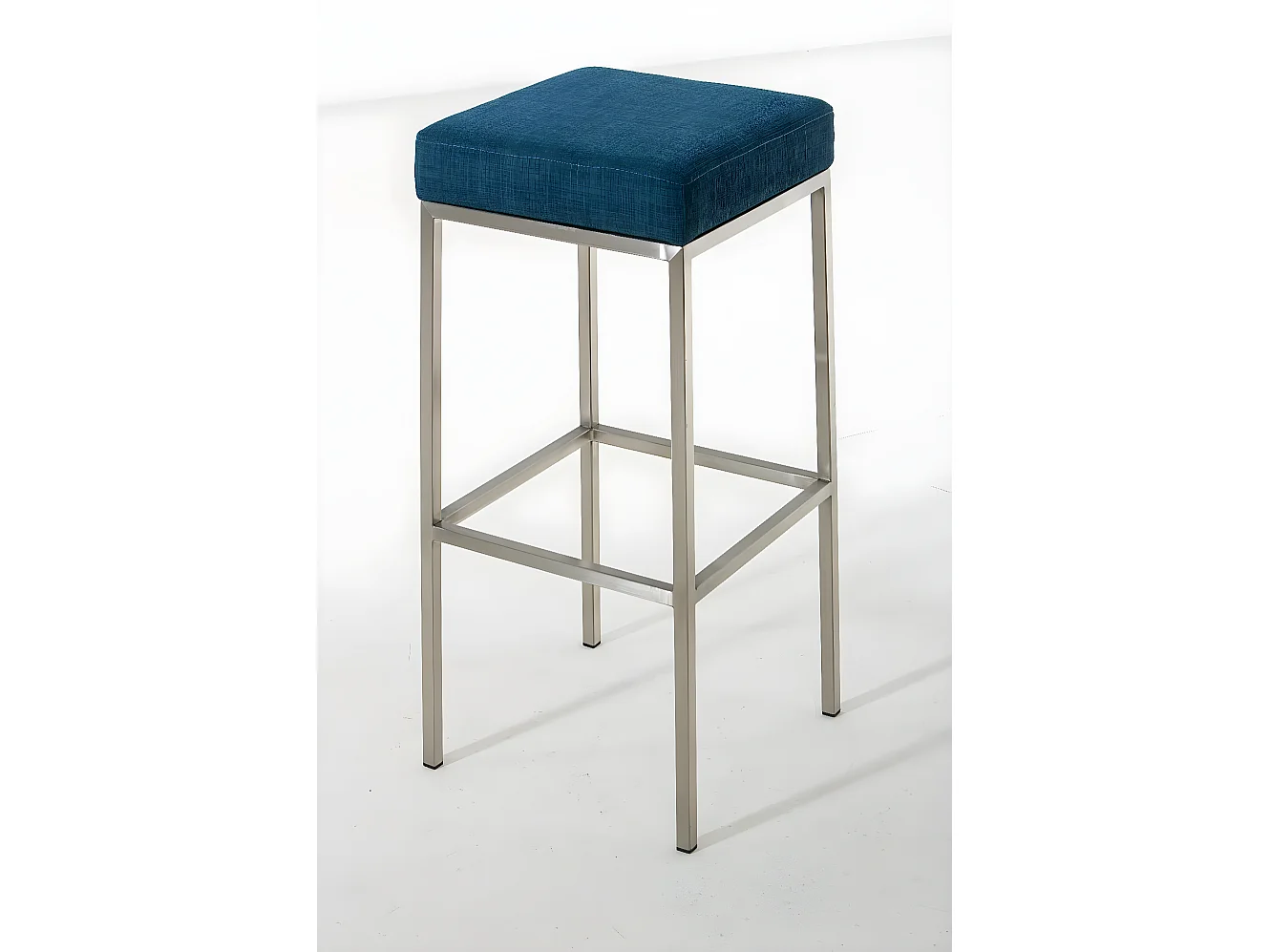 Tabouret de bar - Tissu & Acier inoxydable - Bleu - Montreal 80