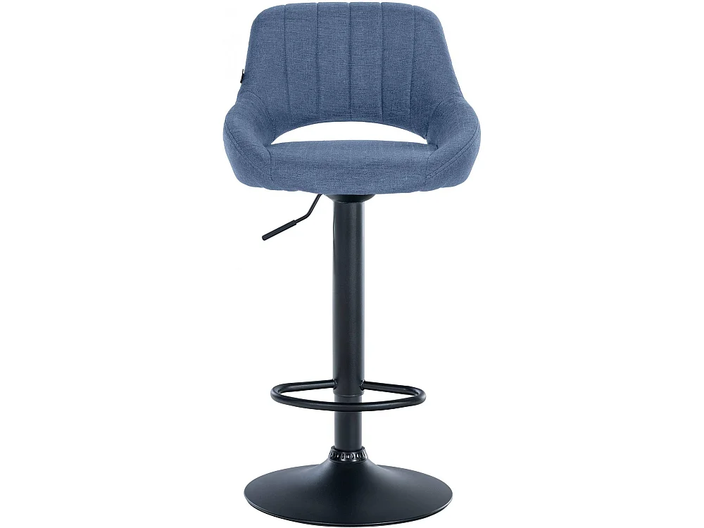 Tabouret de bar - Tissu & Noir - Bleu - Milet