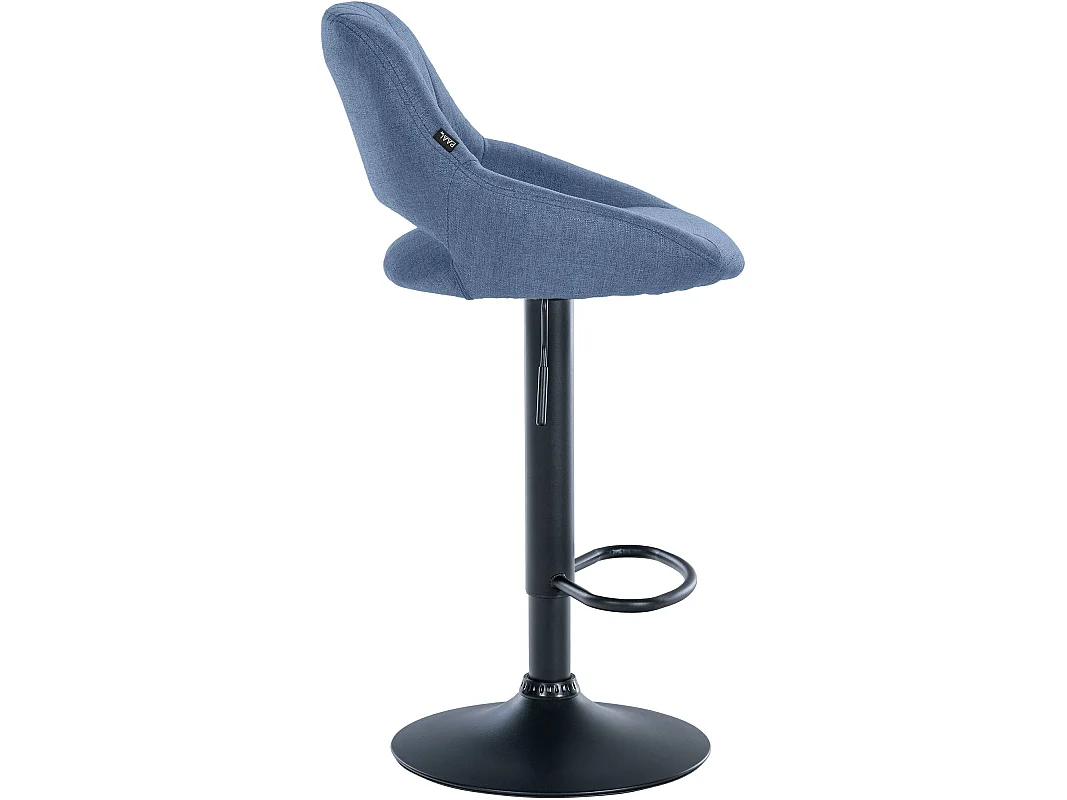 Tabouret de bar - Tissu & Noir - Bleu - Milet