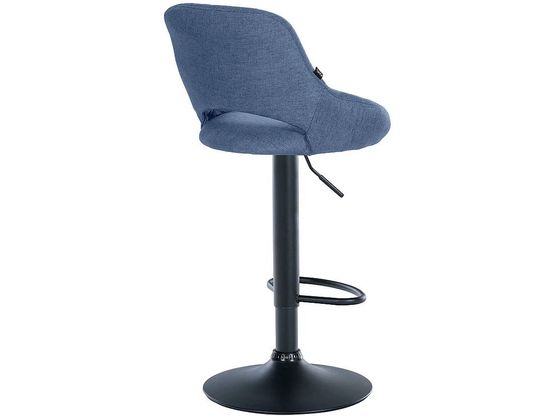 Tabouret de bar - Tissu & Noir - Bleu - Milet