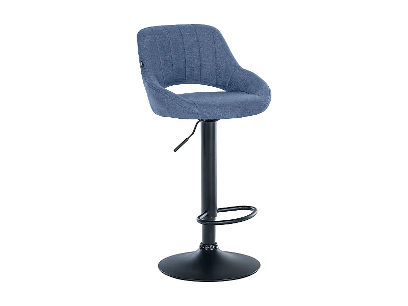 Tabouret de bar - Tissu & Noir - Bleu - Milet