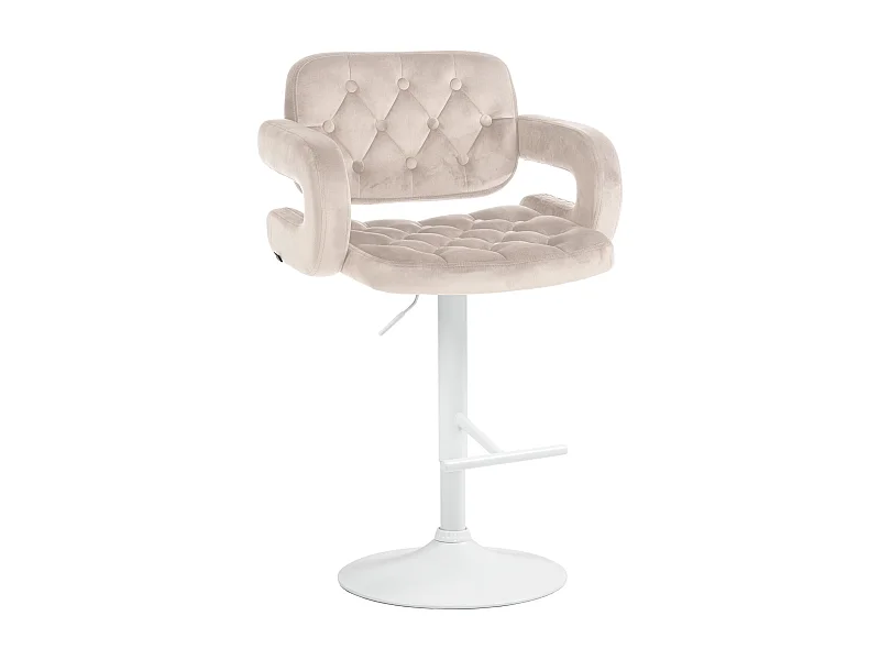 Tabouret de bar - Velours - Crème - Dublin