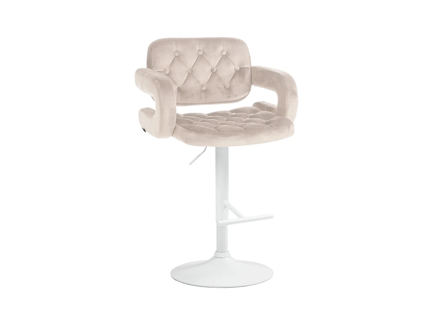 Tabouret de bar - Velours - Crème - Dublin