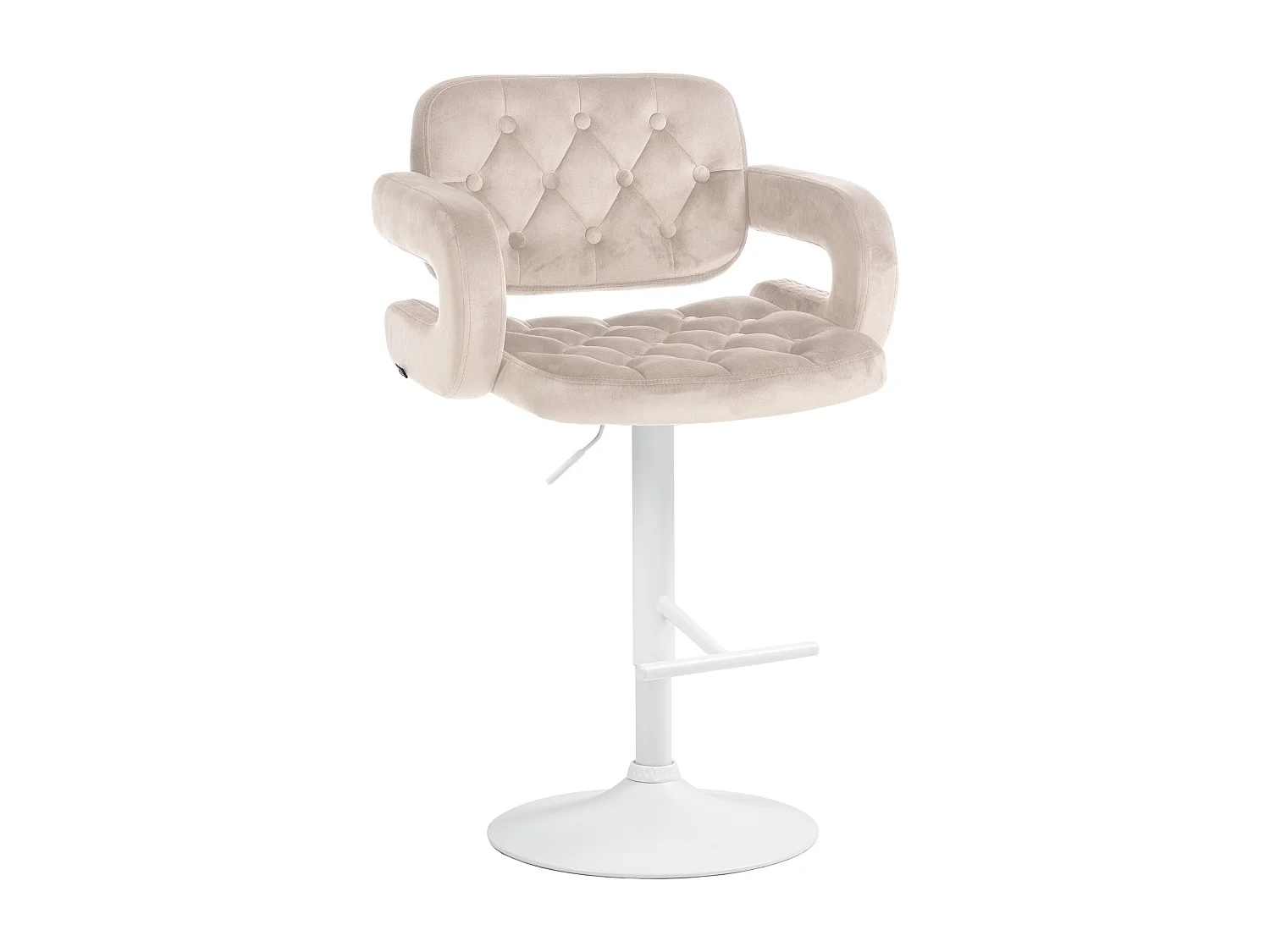 Tabouret de bar - Velours - Crème - Dublin