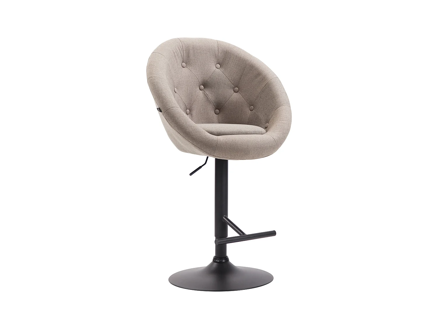 Barhocker - Stoff & schwarz - taupe - London