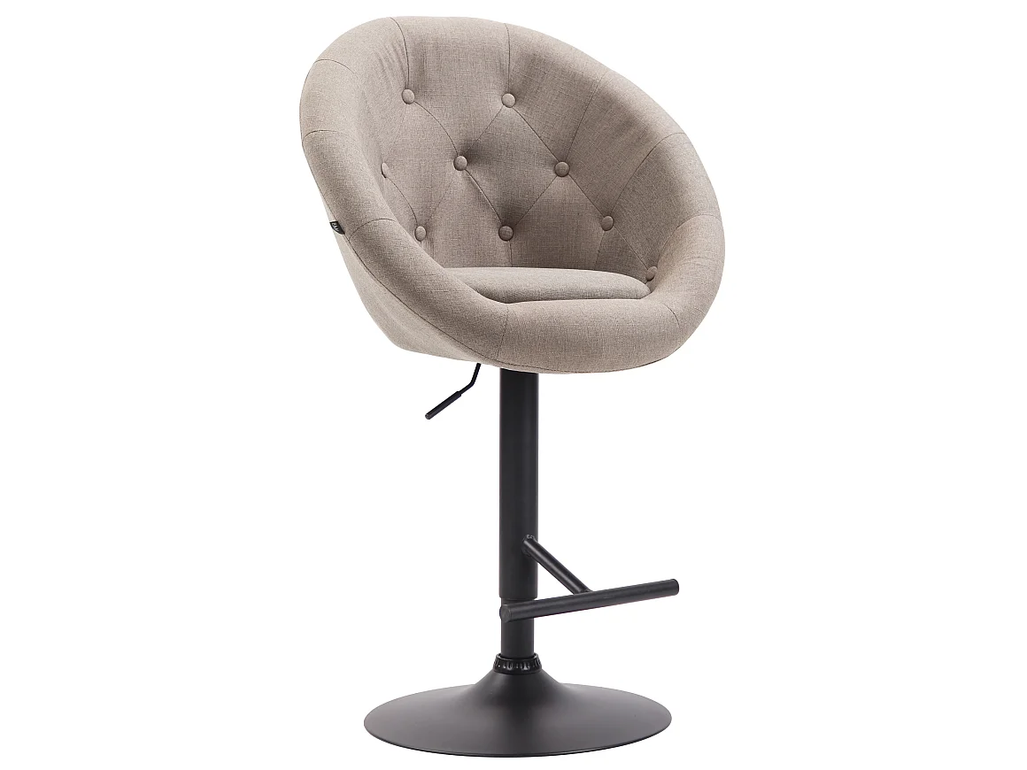 Tabouret de bar - Tissu & Noir - Taupe - London