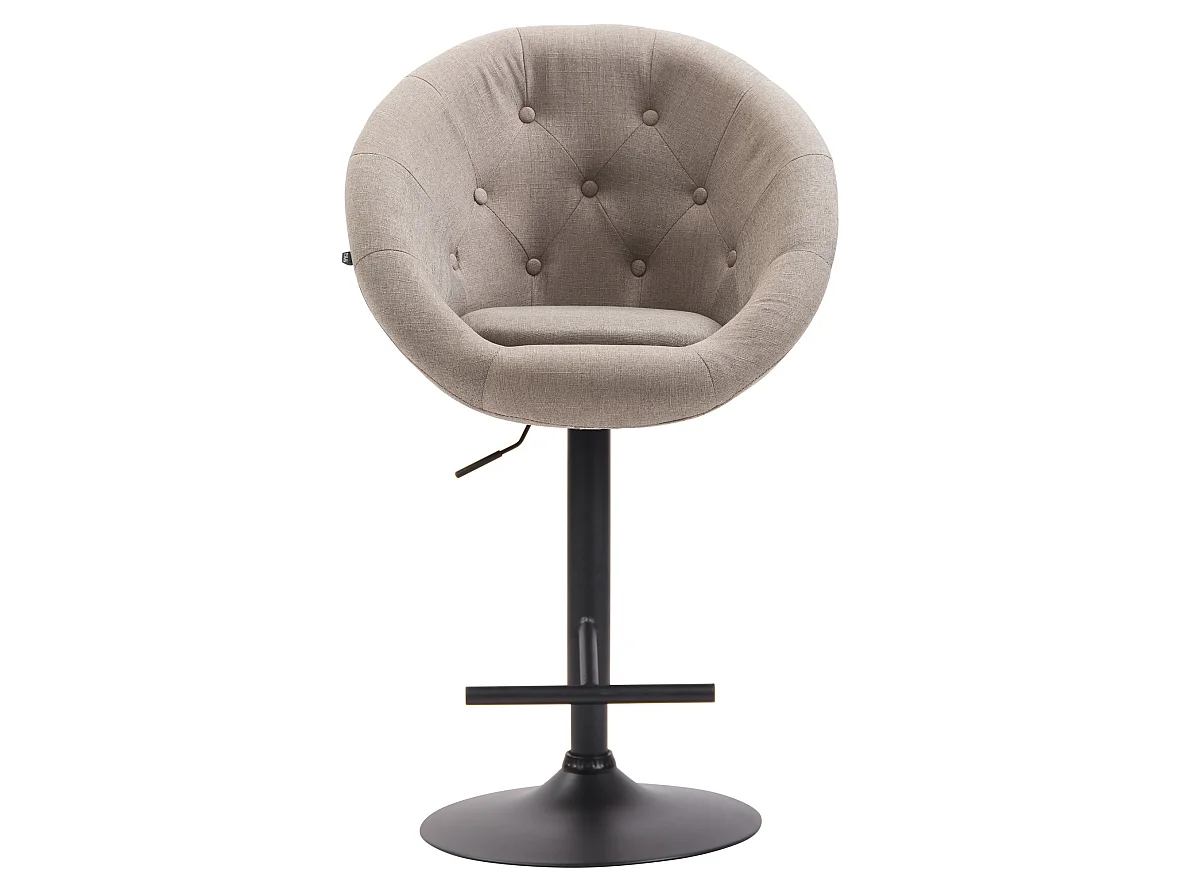 Tabouret de bar - Tissu & Noir - Taupe - London
