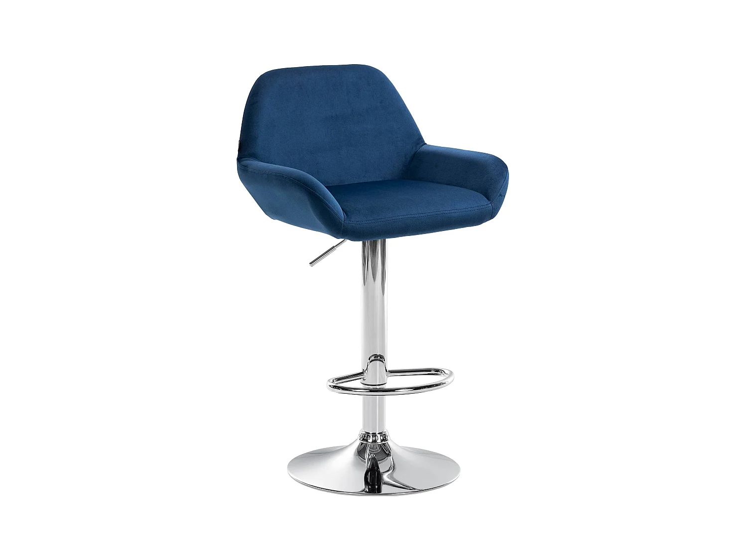 Barkruk - Fluweel & chroom - blauw - Braga