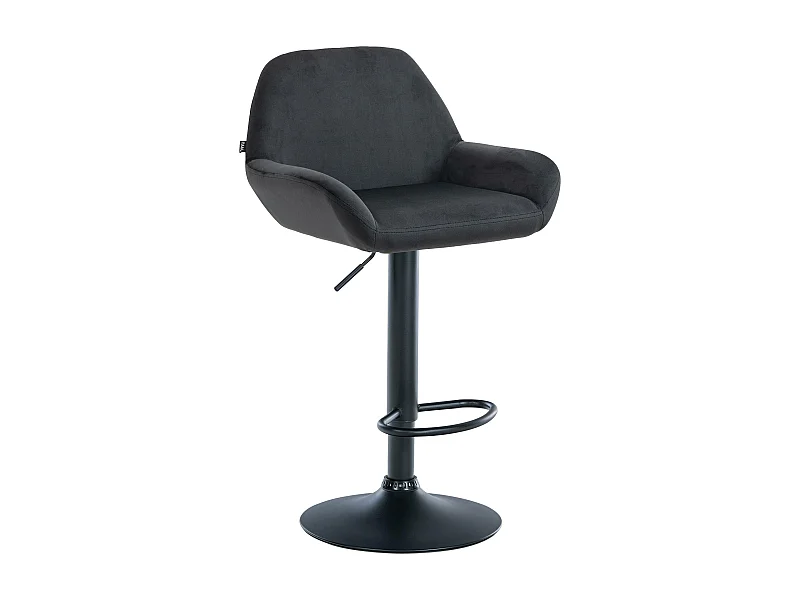 Tabouret de bar - Velours & Noir - Noir - Braga