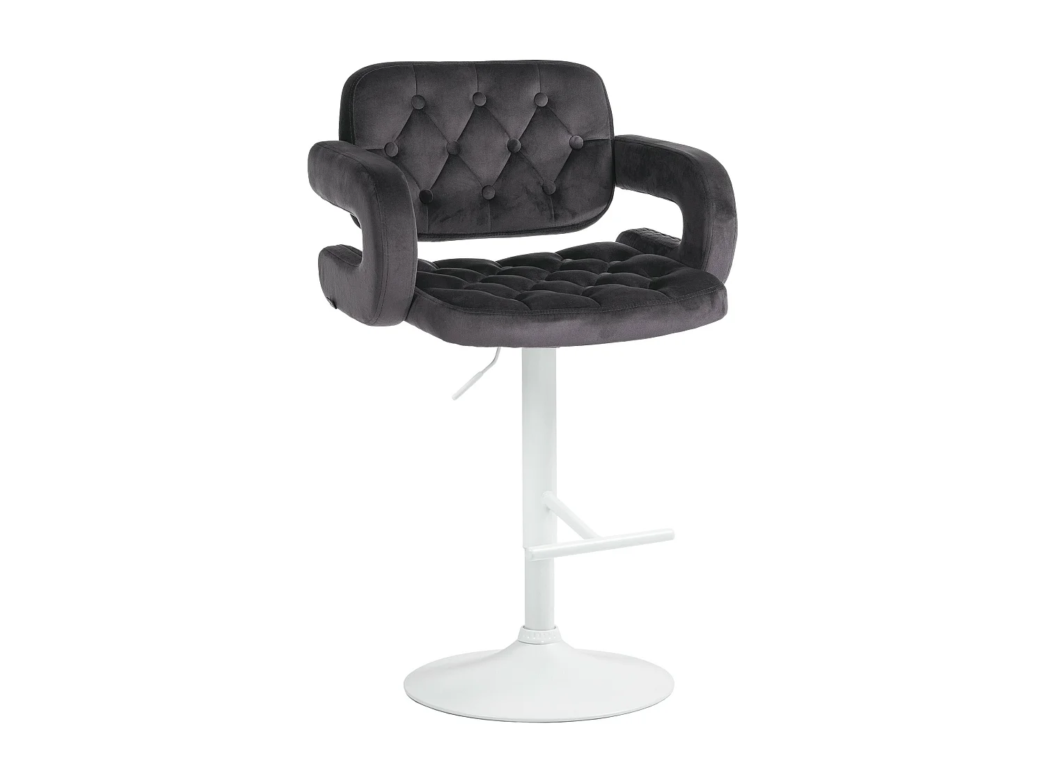 Tabouret de bar - Velours - Gris foncé - Dublin