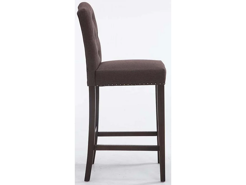 Lot de 2  Tabouret de bar - Tissu & Bois - Marron - Louise