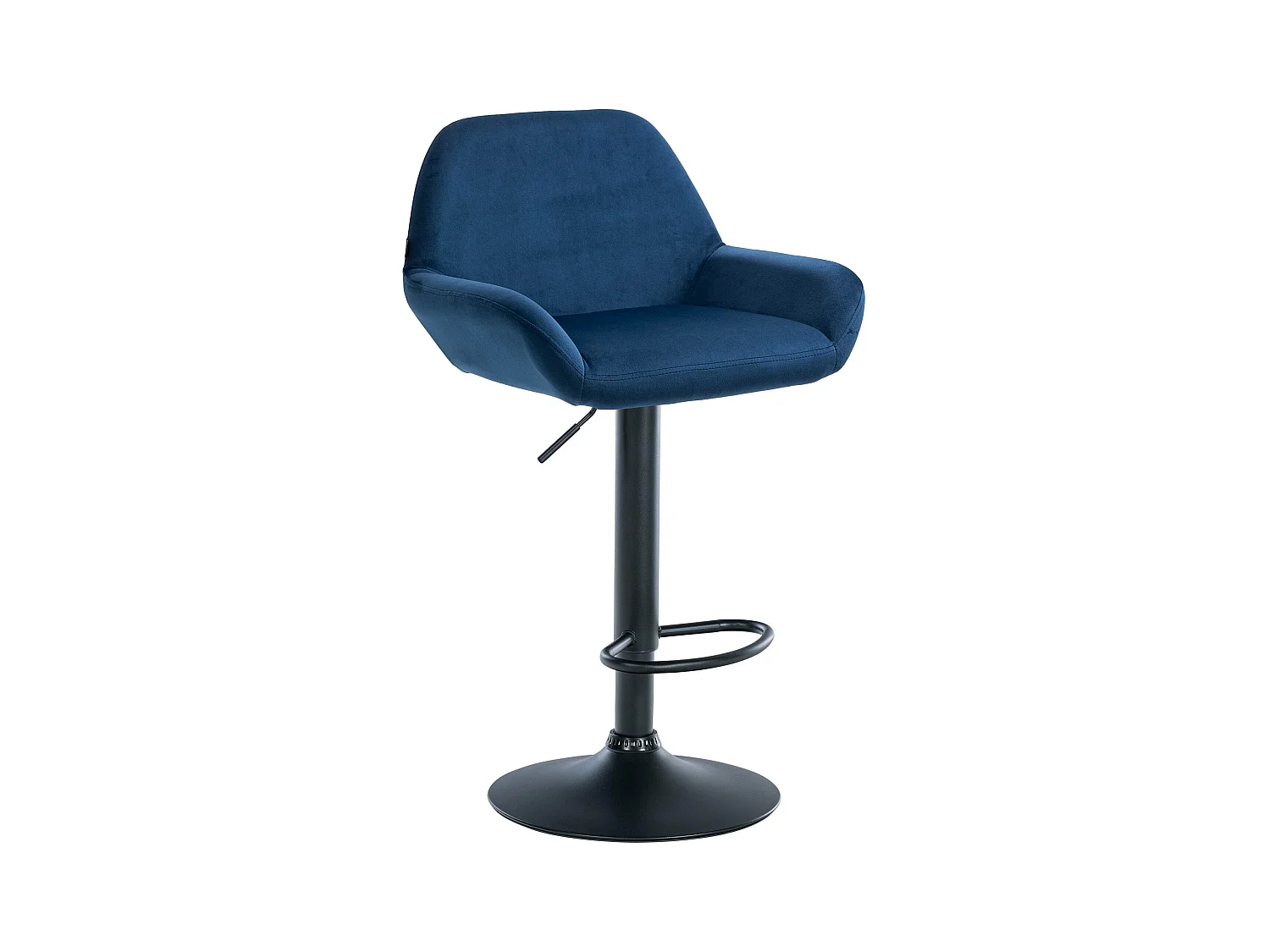 Tabouret de bar - Velours & Noir - Bleu - Braga