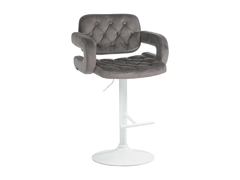 Tabouret de bar - Velours - Gris - Dublin