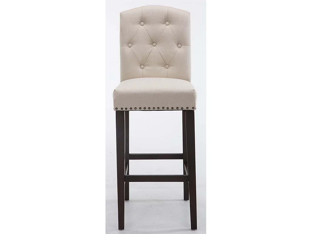 Set van 2  Barkruk - Stof & Hout - creme - Louise