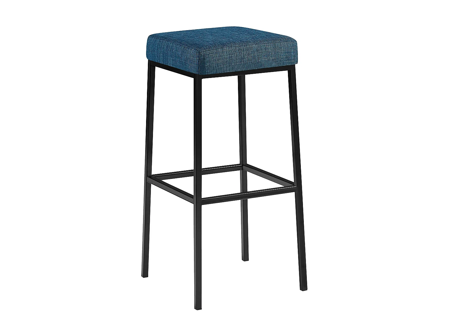 Tabouret de bar - Tissu & Noir - Bleu - Montreal 85