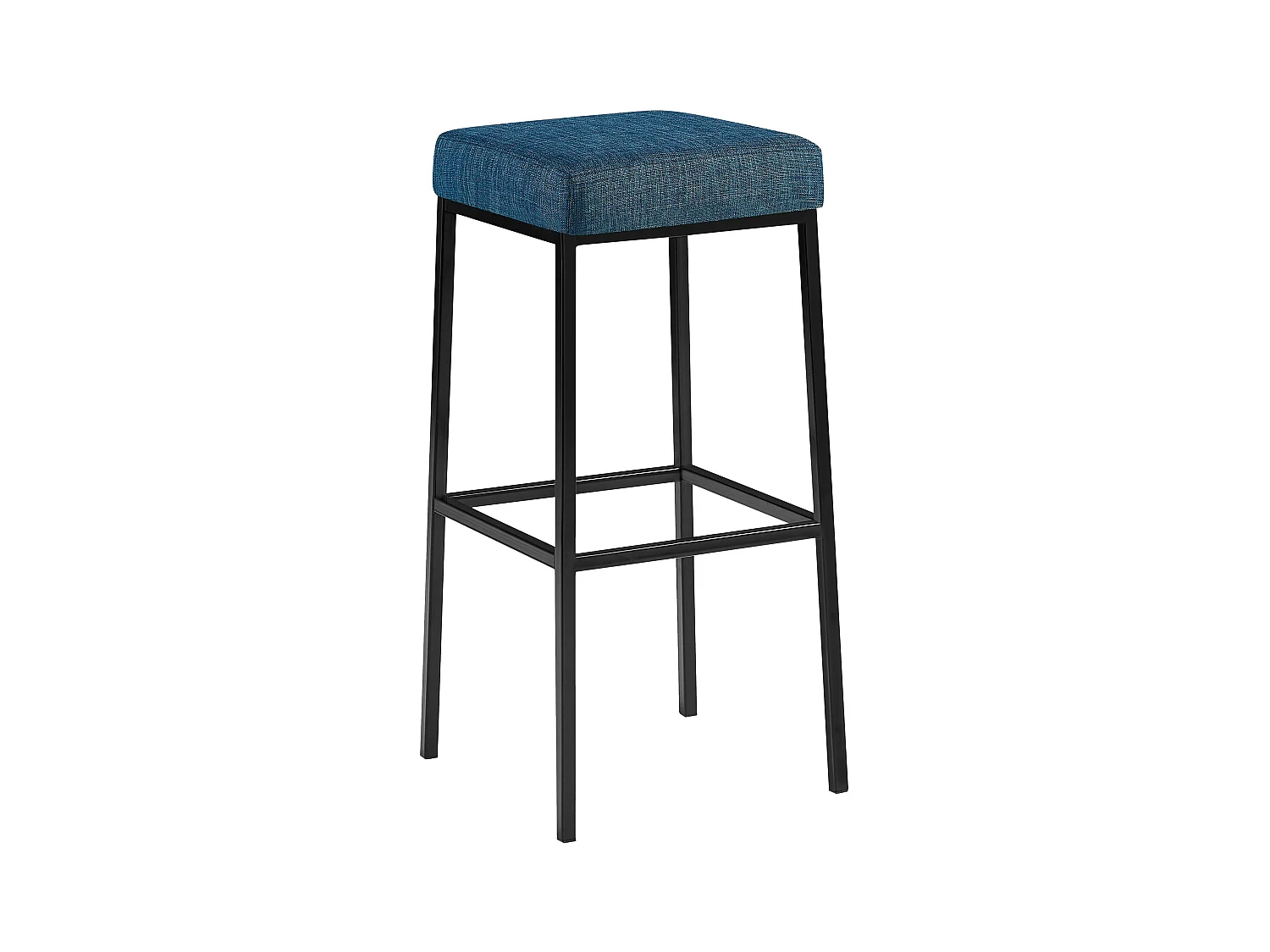 Tabouret de bar - Tissu & Noir - Bleu - Montreal 85
