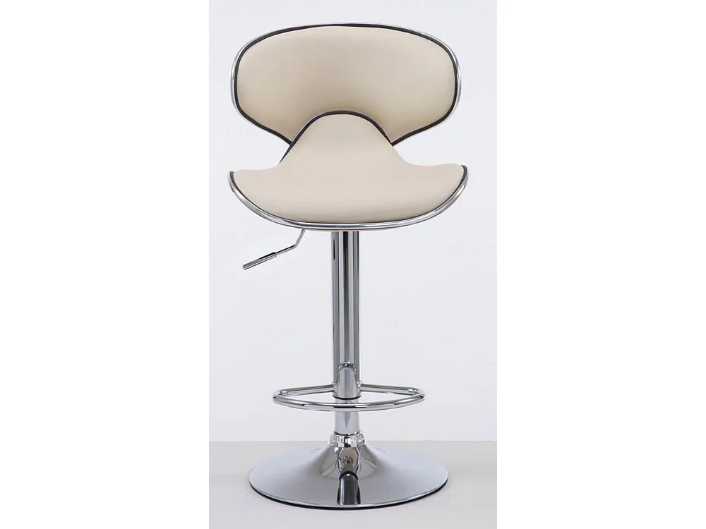Lot de 2  Tabouret de bar - Similicuir & Chrome - Crème - Las Vegas v2