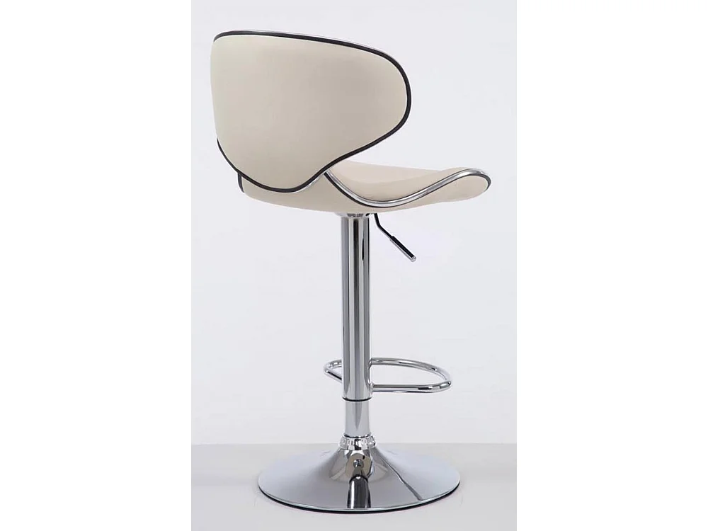 Lot de 2  Tabouret de bar - Similicuir & Chrome - Crème - Las Vegas v2