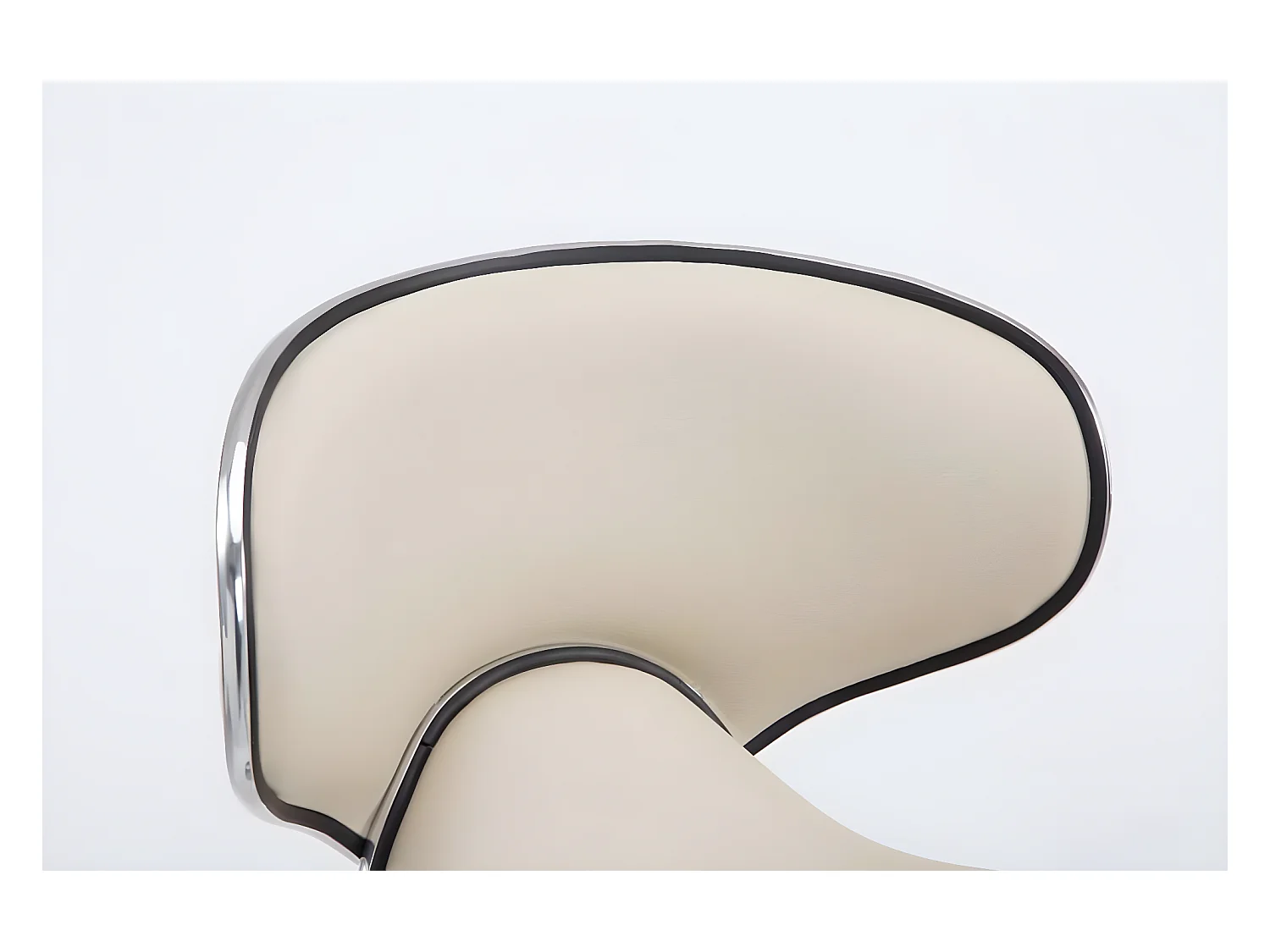 Lot de 2  Tabouret de bar - Similicuir & Chrome - Crème - Las Vegas v2