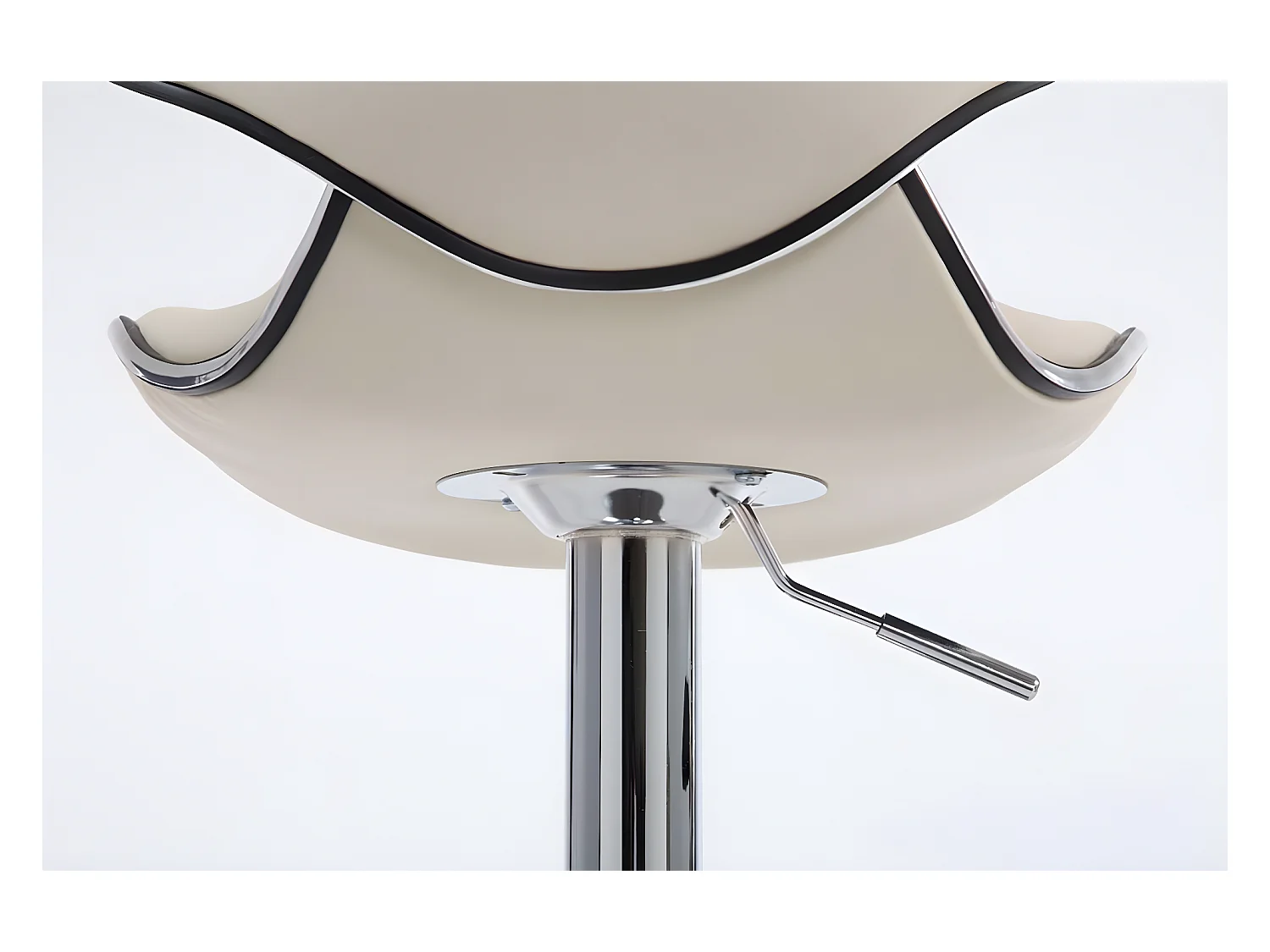 Lot de 2  Tabouret de bar - Similicuir & Chrome - Crème - Las Vegas v2