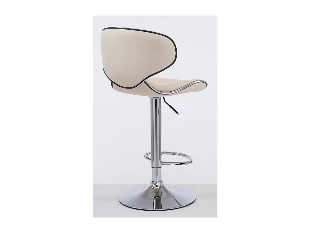 Lot de 2  Tabouret de bar - Similicuir & Chrome - Crème - Las Vegas v2