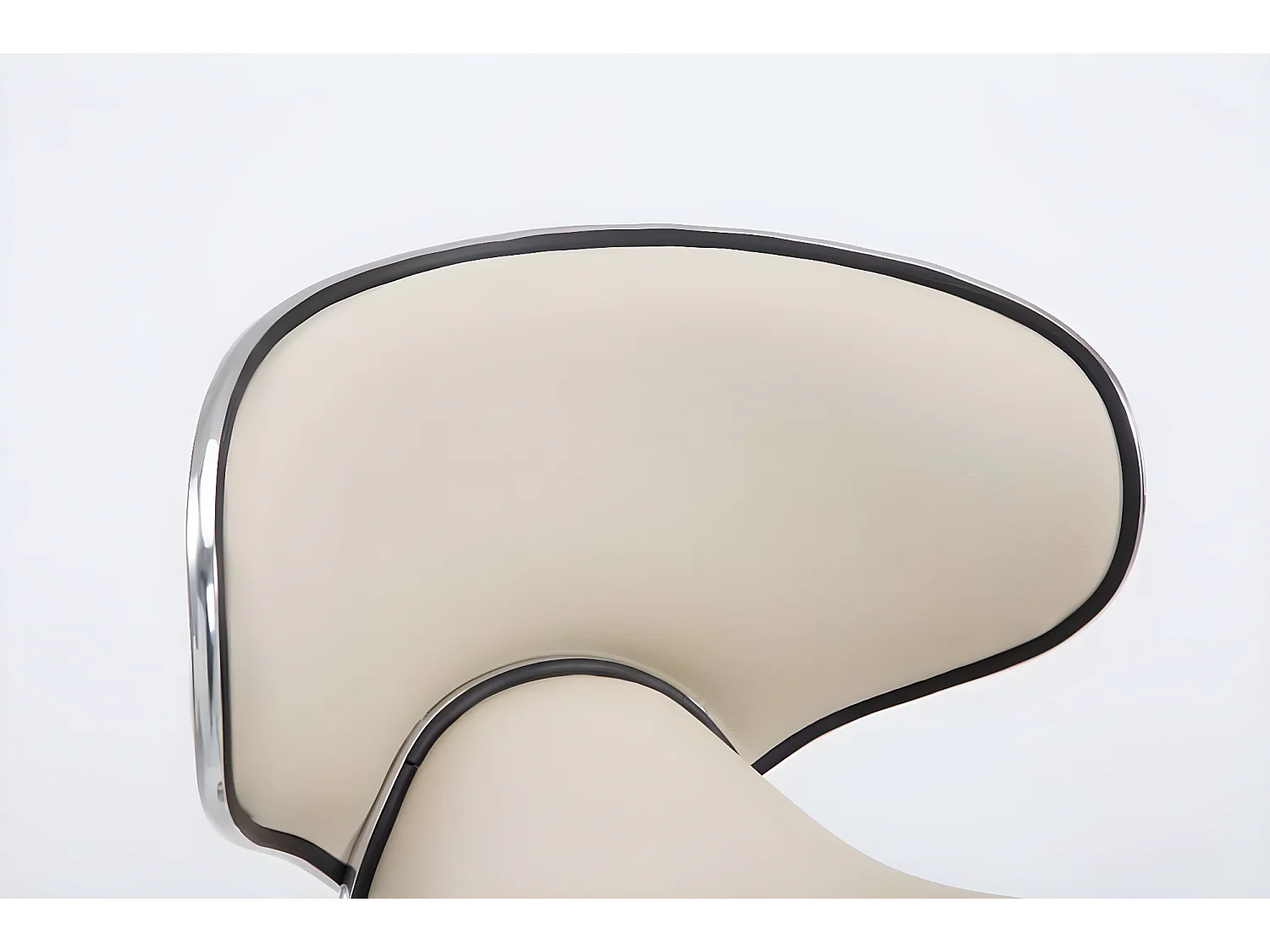 Lot de 2  Tabouret de bar - Similicuir & Chrome - Crème - Las Vegas v2